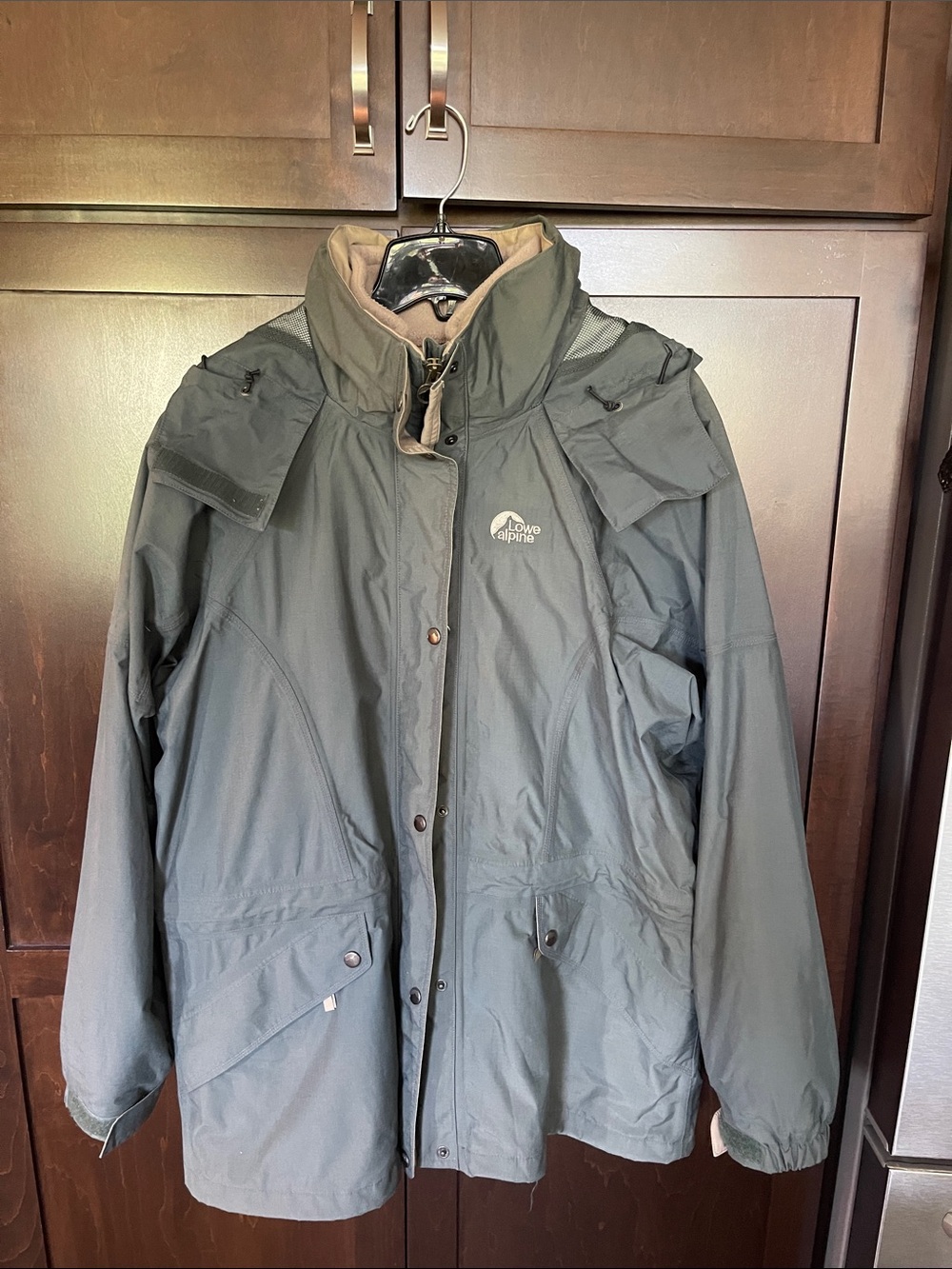 Women’s Lowe Alpine Winter Jacket in Olive Green with zip out fleece jacket.  XL
